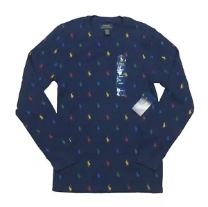 Polo Ralph Lauren Para Hombre Azul Marino Todo Poni Tejido Waffle Térmico Dormir Camiseta - Imagen 1 de 3