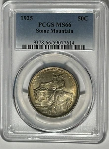 1925 STONE MOUNTAIN COMMEMORATIVE HALF DOLLAR PCGS MS 66 - Picture 1 of 4