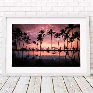 SUNSET PARADISE - Resort Picture Poster Print Sizes A5 to A0 **FREE DELIVERY** - Bild 1 von 14
