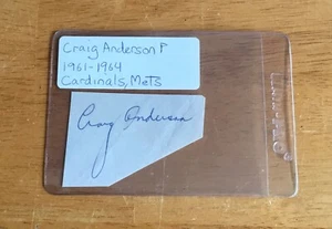 Craig Anderson 1961 Cardinals 1963 Mets Signed Autograph Album Page Cut Sig - Picture 1 of 2
