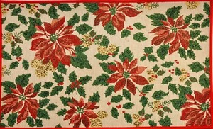 "ALFOMBRA DE COCINA TAPIZ HOGAR (20"" x 29") FLORES DE PASCUA DE NAVIDAD, rec., HC - Imagen 1 de 13