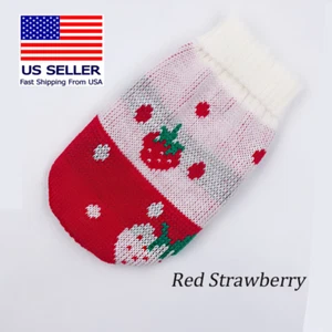 Cute Dog Strawberry Sweater warm Winter Size XS Xsmall Pets Clothes Cat Puppy - Picture 1 of 5