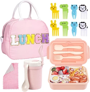 Kolewo4Ever 17pc Bento Box Kit Large Insulated 3-Layer Leakproof Lunch Bag Set - Picture 1 of 7