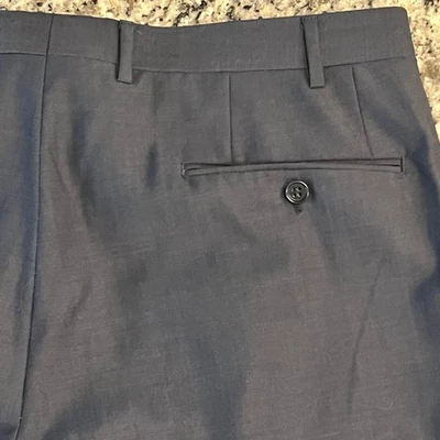 Pantalones de vestir Canali Italia Travel Tessuto 100 % lana para hombre 6 azul marino plisado puños Foto 1 de 4