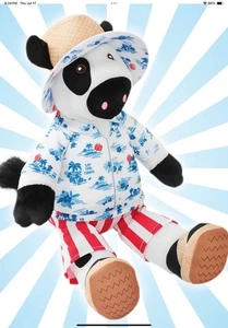 Chick-fil-A Summer 2025 Plush Cow Blue Tropical Island Shirt 7" - New In Bag - Picture 1 of 1