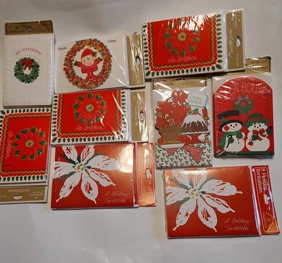 Nuevo Lote De 72 Invitaciones Abiertas De Colección Años 60 70 Sello Fiesta de Navidad Casa Abierta Foto 1 de 4