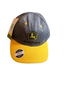 Gorra de béisbol John Deere para niños pequeños talla única ajuste flexible usada gris/amarillo - Imagen 1 de 10
