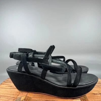 Sandalias de cuña con plataforma de gamuza negras Camper para mujer 40 10 correa ajustable Foto 1 de 4