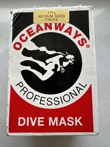 Vintage Neu im Karton Oceanways professionelle Silikonmaske gehärtetes Glas Erwachsene Medium - Bild 1 von 16