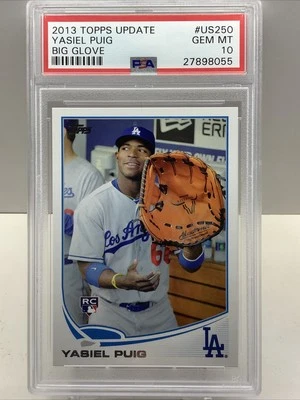 2013 TOPPS UPDATE YASIEL PUIG BIG GLOVE #US250 RC PSA 10 GEM MT *POP 48 SP - Image 1 of 2