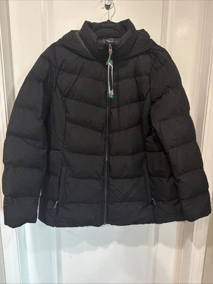 32 Degrees Ladies' Hooded Winter Tech Puffer Jacket Black XLARGE - Image 1 of 4