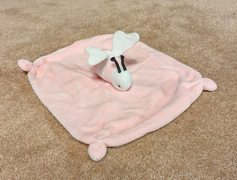 Bumble Bee 粉色婴儿尿布 Burt's Bees 100% 棉 6 英寸 X 10 — 第 1/4 张图片