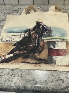 Barrel Racing Tote Bag, Graphic Design Girl & Horse - Picture 1 of 5