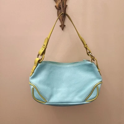 Bolso Baguette Azul y Verde De Colección Y2k/Principios de la década de 2000 Cartera de Hombro Coldwater Creek Foto 1 de 4