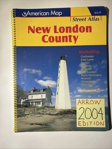 New London County Connecticut Street Atlas 2004 American Map Waterford CT Guide - Picture 1 of 15