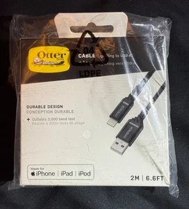 OtterBox Premium Robust Braided Durable Tough USB-A to Lighting Cable 2m Black - Picture 1 of 4
