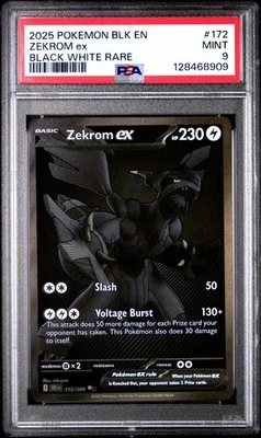 Zekrom EX #172 2025 Pokemon BLK EN-Black Bolt Black White Rare PSA 9 - Image 1 of 2