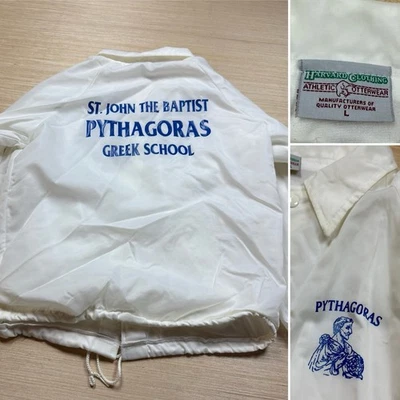 Chaqueta Escolar Griega Entrenadores Años 80 De Colección Pitágoras San Juan Bautista Grande Foto 1 de 4