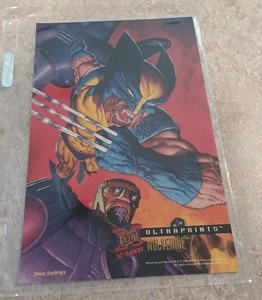 WOLVERINE 1995 FLEER ULTRA X-MEN ULTRAPRINTS WOLVERINE 6 1/2 x 10 STAMPA - Foto 1 di 6