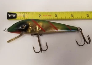 Heddon Original Tiger Lure Green Red Stripes 4.5 Inches 1960s Vintage  - Picture 1 of 10