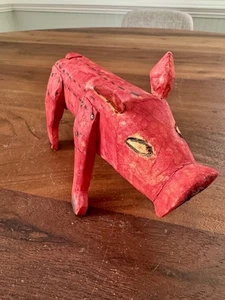 Arte popular oaxaqueño vintage tallado en madera Alebrije CERDO familia Jiménez Ramírez México - Imagen 1 de 10