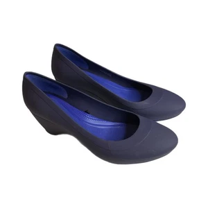 Vestido sin cordones Crocs Lina con cuña para mujer 8 doble comodidad azul - Imagen 1 de 11