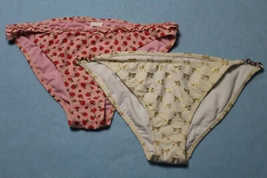 NEW 2 Lot Xhilaration Bikini Bottoms Pink Ivory Gold Large See Measurements* - Picture 1 of 9