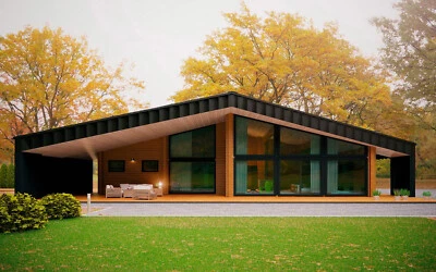 PREFAB LOG CABIN HOME KIT WOODEN SHELL 1938 ft² / 180 m² - DISCOUNT CARD 3% off - Image 1 of 4