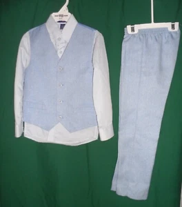 Phat Farm Cotton Blend Blue Shirt Pants Vest Formal Boys 3 Pcs Outfit Size 6 - Picture 1 of 5