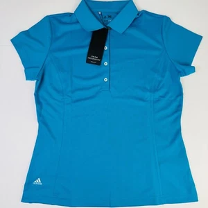 Adidas Women's ClimaLite Contoured Blue Golf Polo Shirt Womens Size Medium NWT - Picture 1 of 7