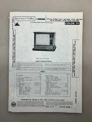 JCPenney 4911C 4912C 4917B 4918 4924 сервисное руководство Sams Photofact Бесплатная доставка - Изображение 1 из 4