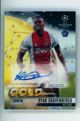 2020-21 Ryan Gravenberch Topps Stadium Club Chrome Rookie Autographed Card 40/50 - Image 1 of 3