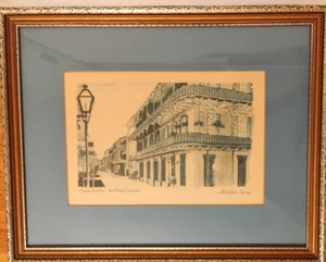 French Quarter New Orleans Vintage Aug. 1975 signiert A.Dedlila gerahmt - Bild 1 von 12