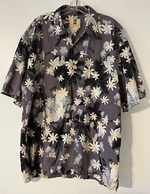 Kahala 夏威夷衬衫男式 XL 纽扣阿罗哈檀香山棉草坪 — 第 1/4 张图片