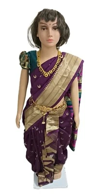 Indian Girls' sari/saree festival, wedding cultural prog. special Ready to wear - Image 1 of 4