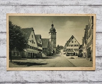 AK Dinkelsbühl Segringertor Turm Architektur alt Postkarte Vintage Handschrift - Bild 1 von 2