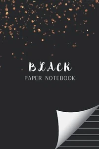 Black Paper Notebook: Plain Ruled Journal with Softcover for Work, School and C - Picture 1 of 2