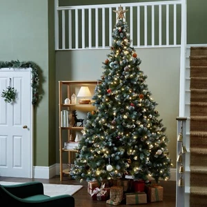 Habitat 10ft Pre Lit Blue Oscar Pine Cone Christmas Tree Festive Holiday Decor - Picture 1 of 1
