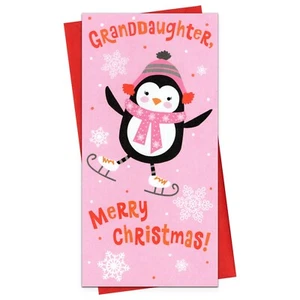 Cute Penguin CHRISTMAS Money Gift Card Holder FOR GRANDDAUGHTER — Hallmark +✉ - Picture 1 of 5