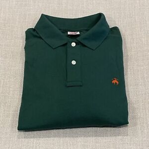 New Brooks Brothers Original Fit Performance Polo Shirt Green Long Sleeve Mens L