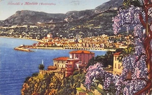 AL15-14B) GRIMALDI MENTONE VENTIMIGLIA VIAGGIATA IMPERIA 1947 - Imagen 1 de 2