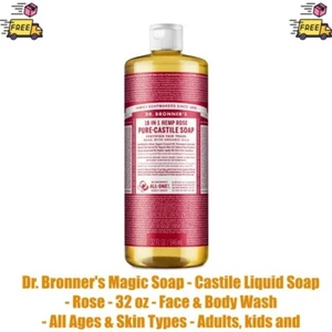 Dr. Bronner's Magic Soap - Castile Liquid Soap - Rose - 32 oz - Face & Body Wash - Picture 1 of 5