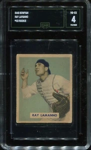 1949 Bowman #113 Ray Lamanno Cincinnati Reds - Rookie Card - GMA 4 VG/Ex  - Picture 1 of 2