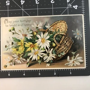 Raphael Tuck & Söhne antike Geburtstagspostkarte verschickt 1907 Blumen - Bild 1 von 2