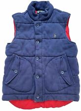 Polo RALPH LAUREN Mens Quilted Puffer Vest Medium Blue & Red Lined Cotton Blend
