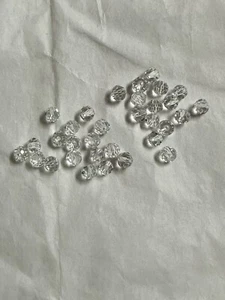 25 pcs 4mm Clear Acrylic Faceted Bicone Beads for Jewelry Making - Picture 1 of 1