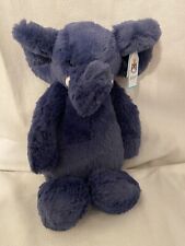 Jellycat London Medium Bashful Elephant Navy Blue Plush Stuffed Animal Soft