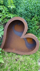 Herz liegend 50*45 cm Edelrost Garten Blumen Deko Eisen Geschenk - Bild 1 von 7