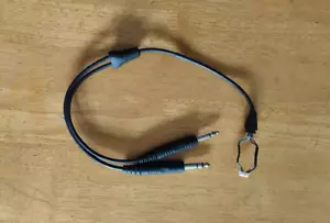 Cable de enchufe doble para auriculares de aviación estéreo PARA A20 6,3 mm 5,2 mm - Imagen 1 de 2