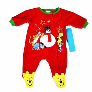 Disney Store Baby rot Polyester Urlaub Winnie Puuh Fleece Pyjama Gr. 3-6 Monate - Bild 1 von 3